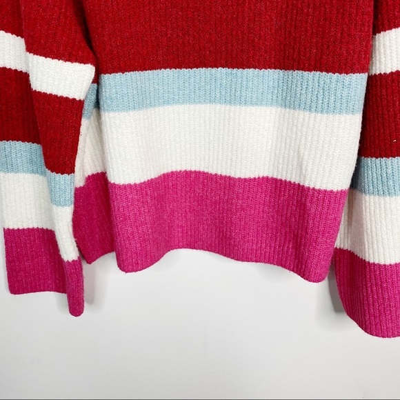 Abound Color Block Striped Mockneck Cozy Sweater XXL - Picture 4 of 7
